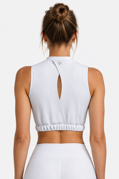 Sleeveless Crop Top - White