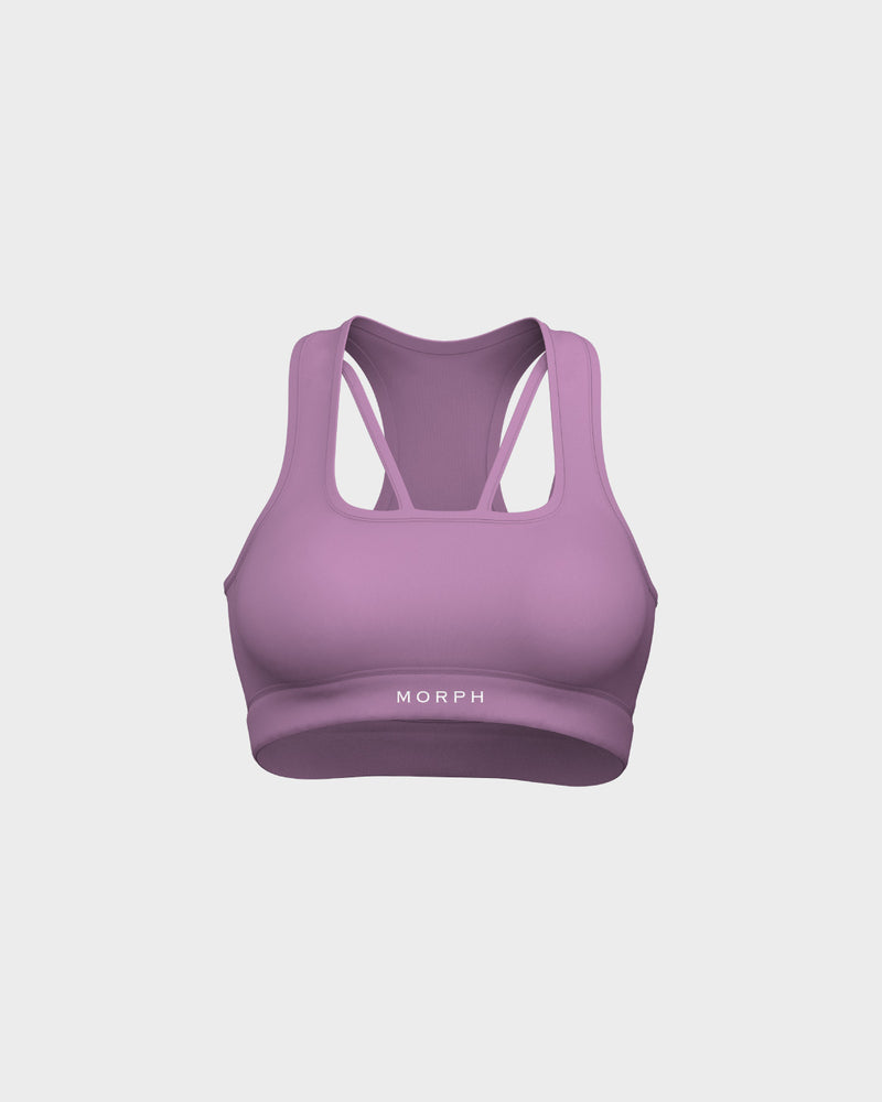 Womens High lmpact Back Cut Out Strappy Racer Back Sports Bra - Pink