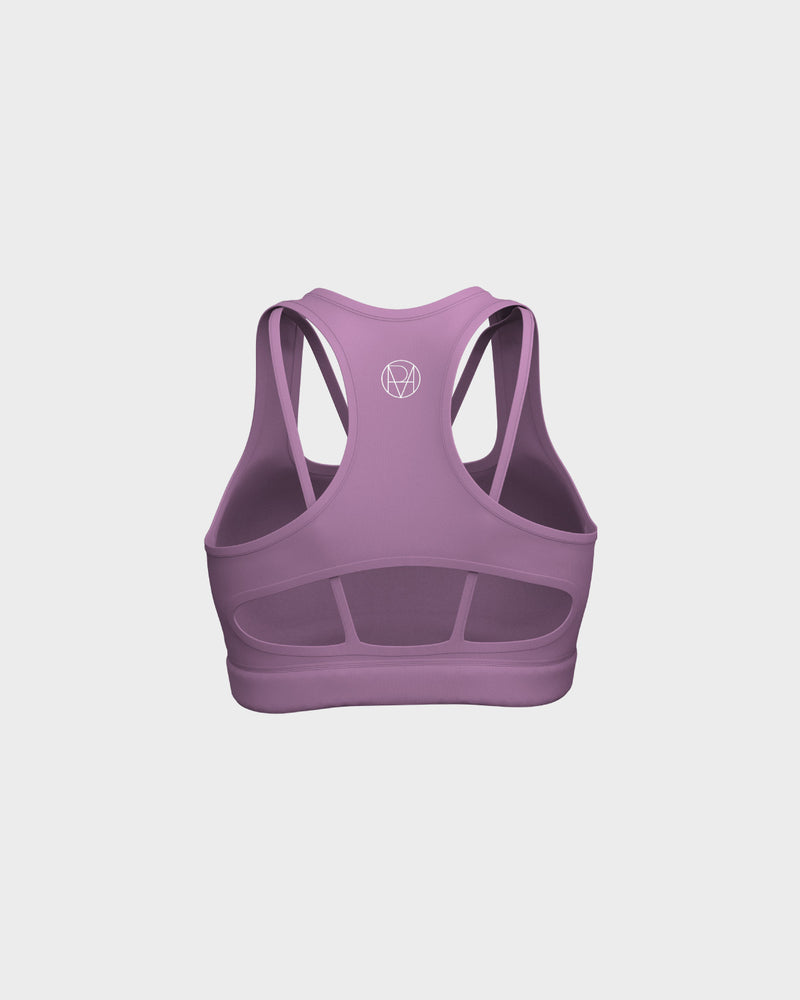 Womens High lmpact Back Cut Out Strappy Racer Back Sports Bra - Pink