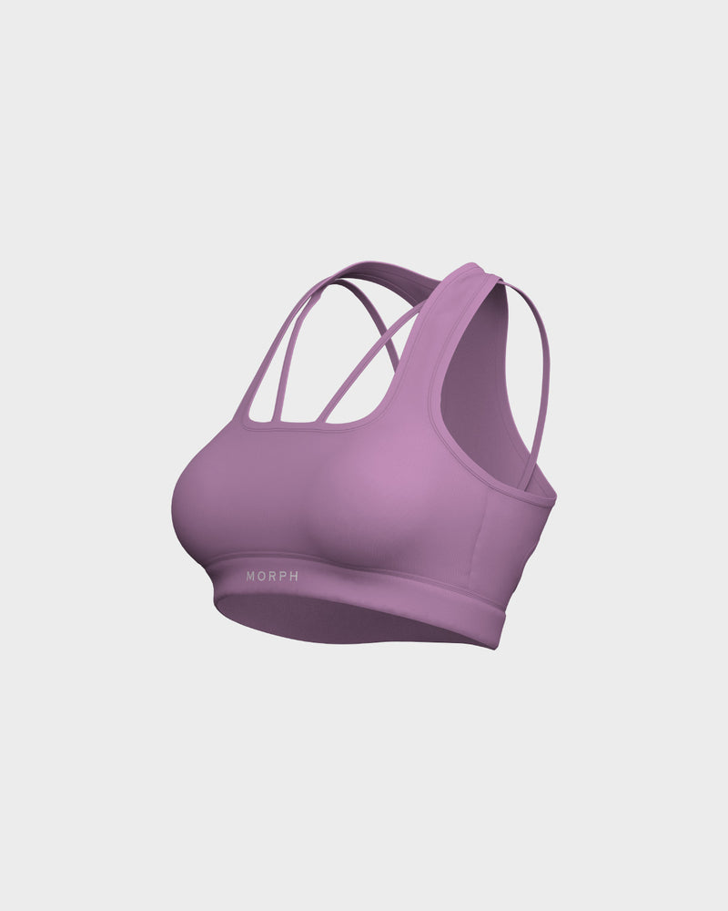 Womens High lmpact Back Cut Out Strappy Racer Back Sports Bra - Pink
