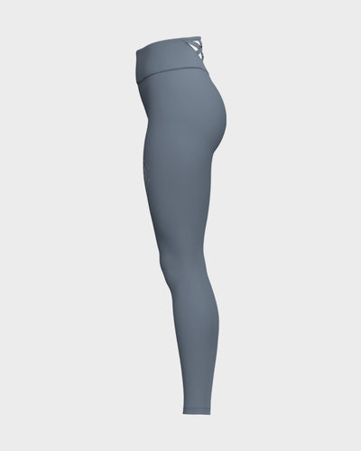 Womens Strappy Back High Waisted Leggings - Grey