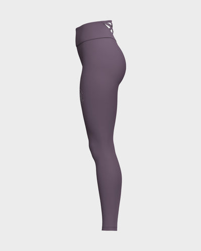 Womens Strappy Back High Waisted Leggings - Purple