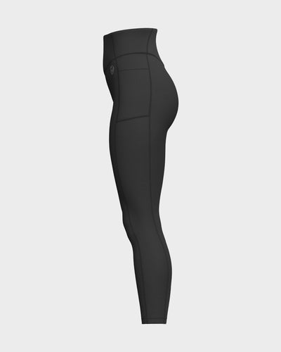 Womens V-Shaped Front Waistband Leggings - Black