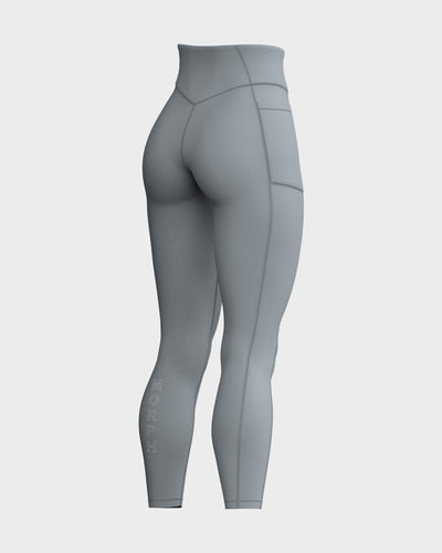 Womens V-Shaped Front Waistband Leggings - Grey