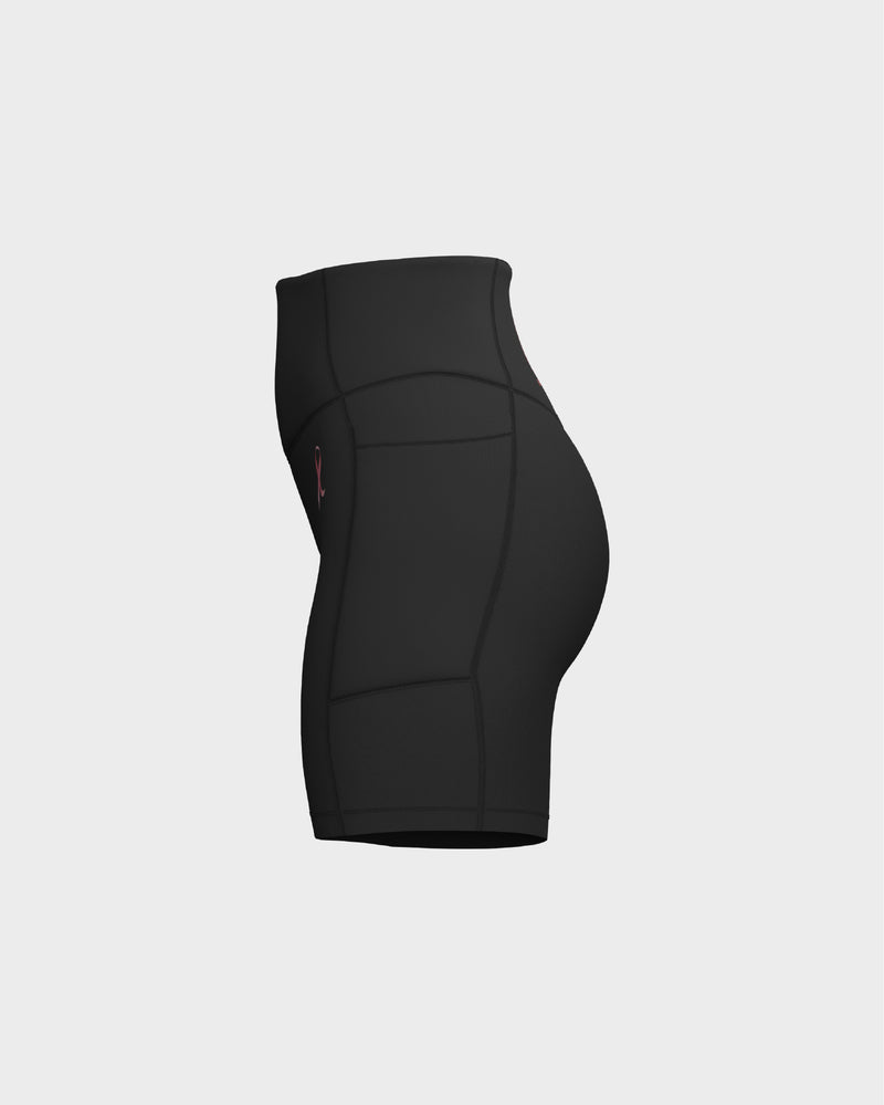 V-Shaped Front Waistband Shorts - Black