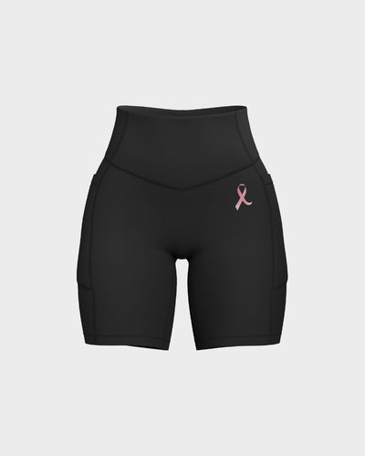 V-Shaped Front Waistband Shorts - Black