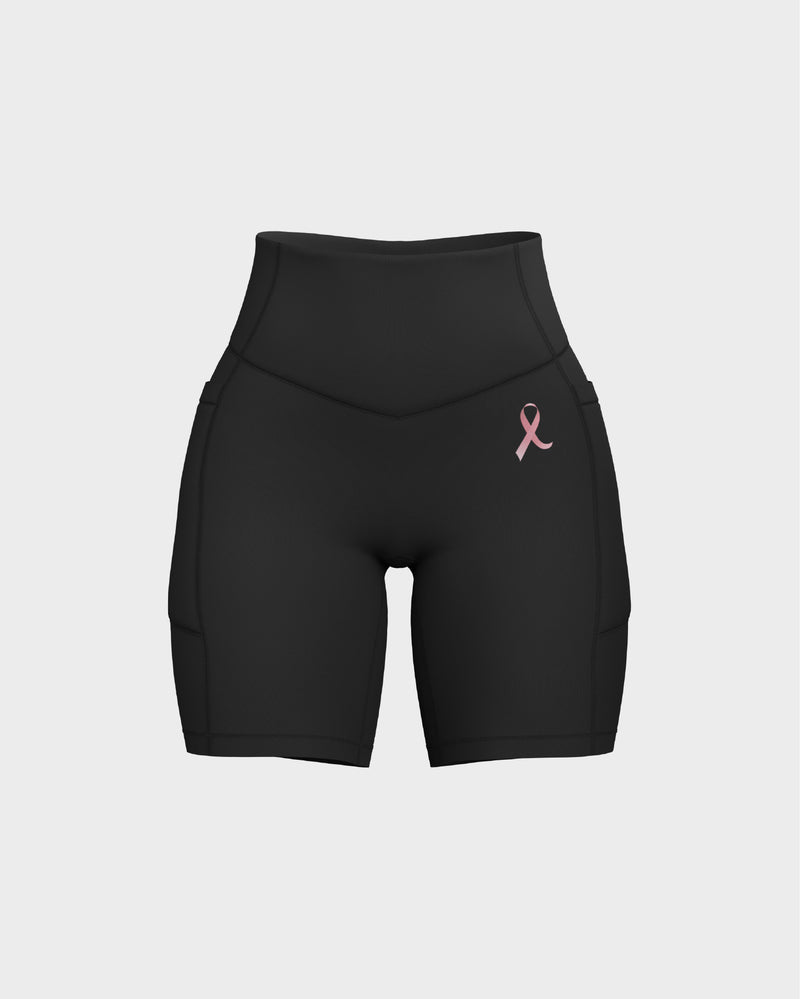 V-Shaped Front Waistband Shorts - Black