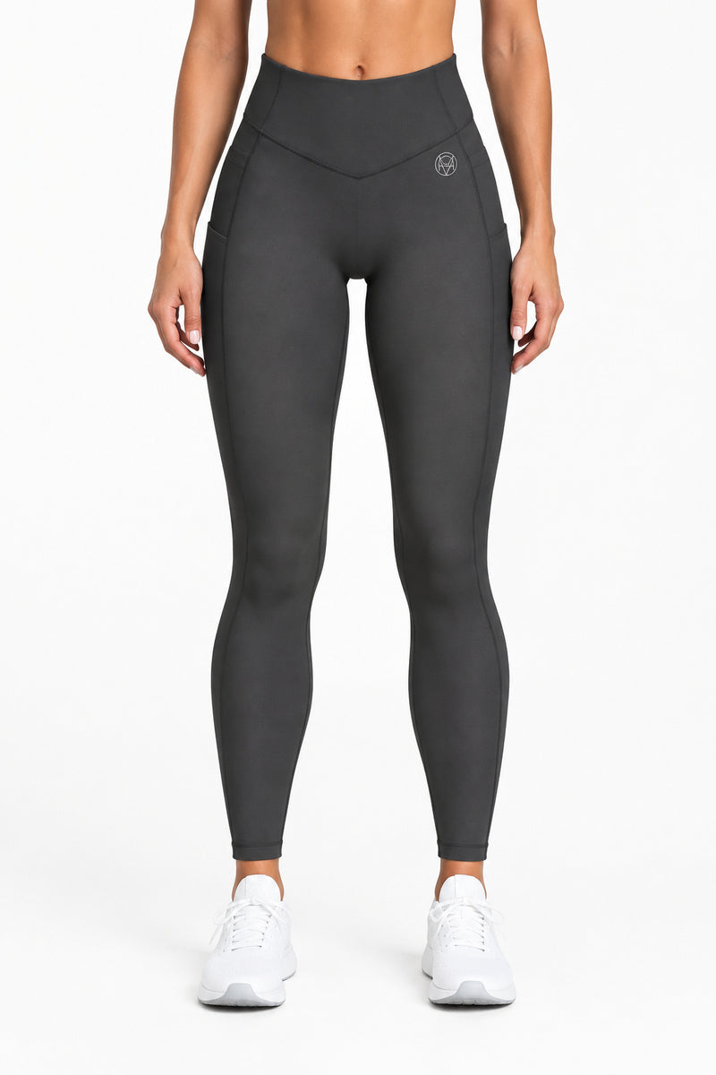 V-Shaped Leggings - Charcoal