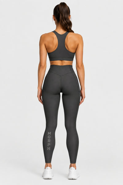 V-Shaped Leggings - Charcoal