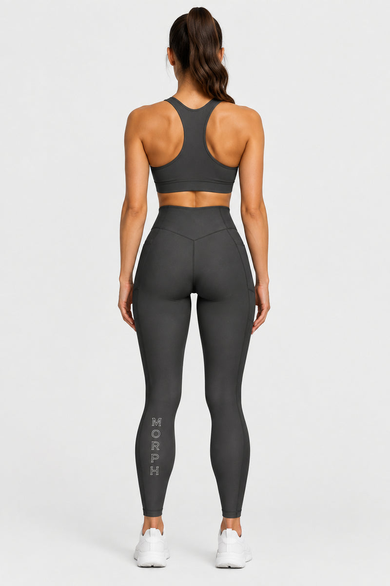 V-Shaped Leggings - Charcoal