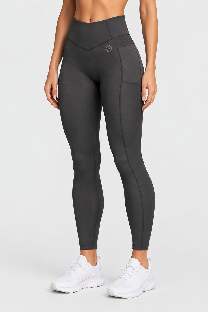 V-Shaped Leggings - Charcoal
