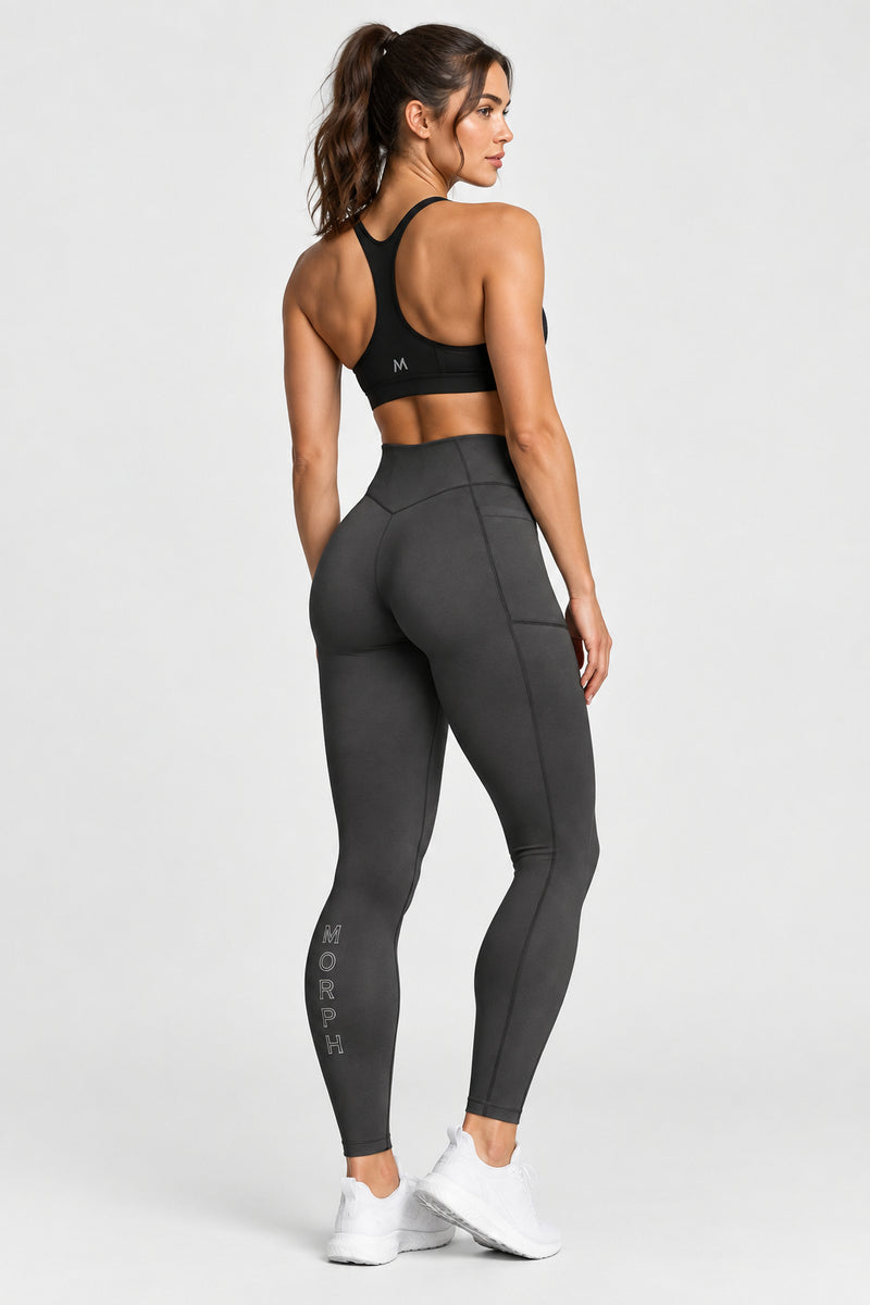 V-Shaped Leggings - Charcoal