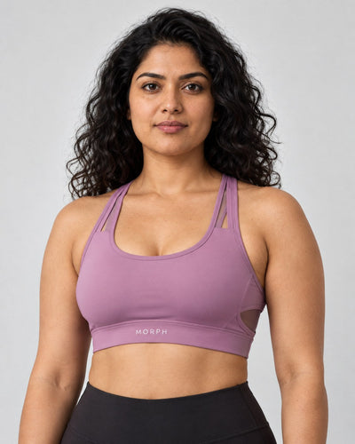 Racer back sports bra in pink