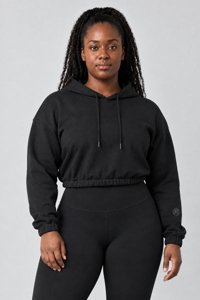 Crop hoodie in black